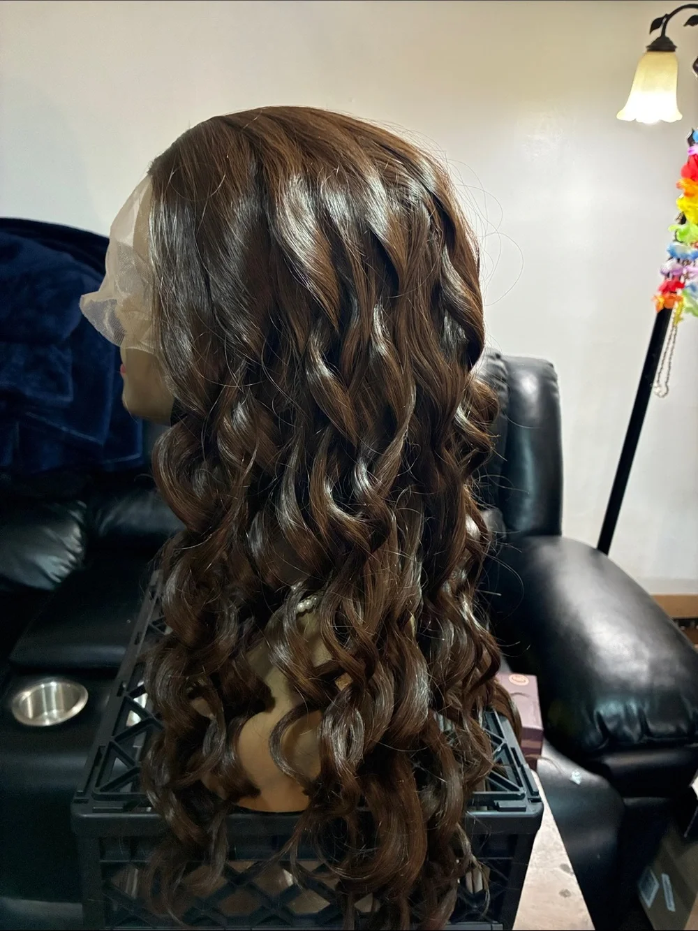Wavy Lace Front Wig in Dark Brown.  Synthetic.  26”